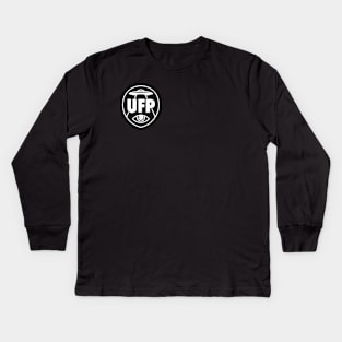 Unidentified Flying Podcast Logo (White) Kids Long Sleeve T-Shirt